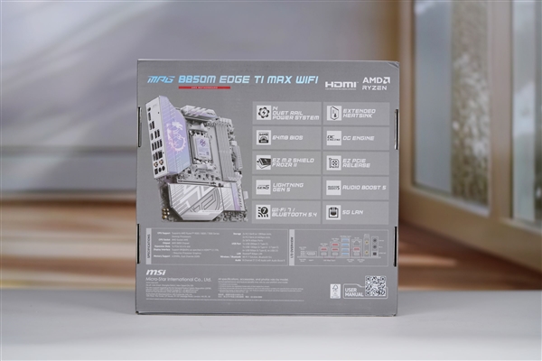 高颜值银白刀锋！微星MPG B850M EDGE TI MAX WIFI图赏