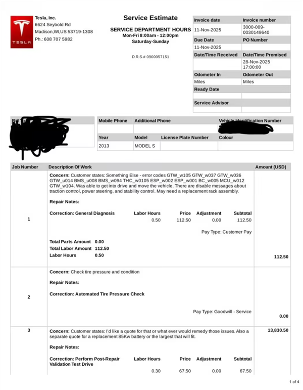 修不起卖不掉！一特斯拉Model S车主换电池 比买同款二手车还贵